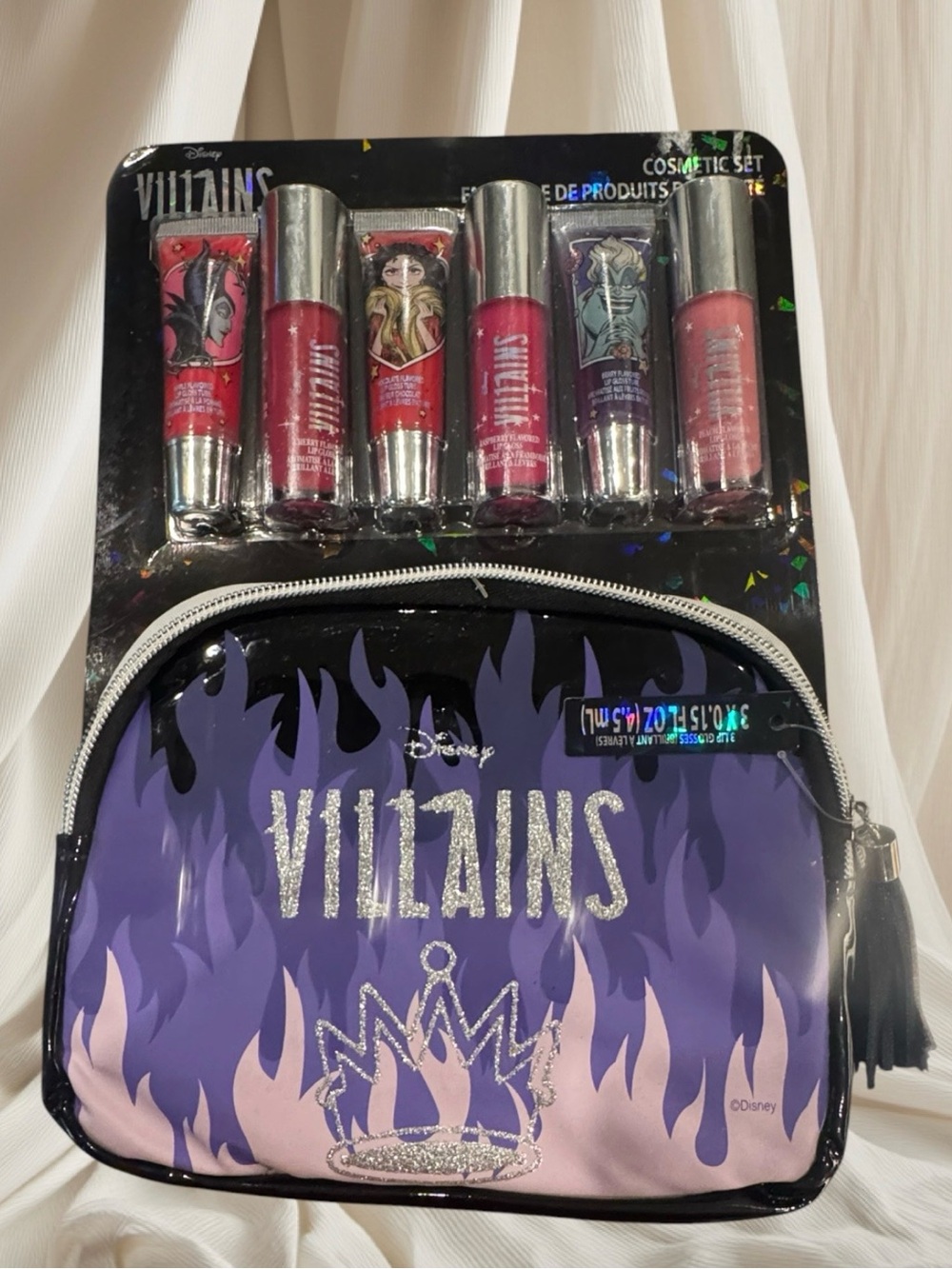 Disney Villains Lip Balm & Gloss Set with Cosmetic Bag